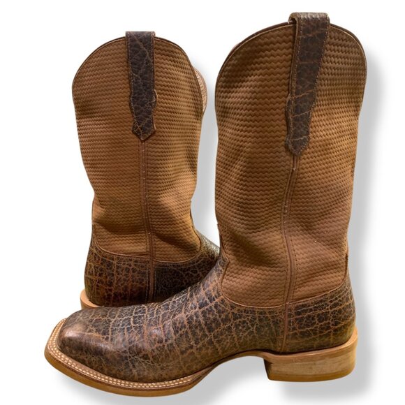 Twisted X Men’s Work Boot Cognac Elephant Print Steel Toe 10 EE Durable Western - Picture 6 of 10